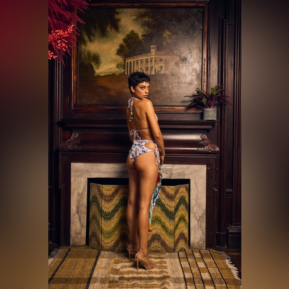 HOUSE OF AAMA Tattoo Bikini with Vintage Beads, Size 6, $390 - Picture 5 of 17